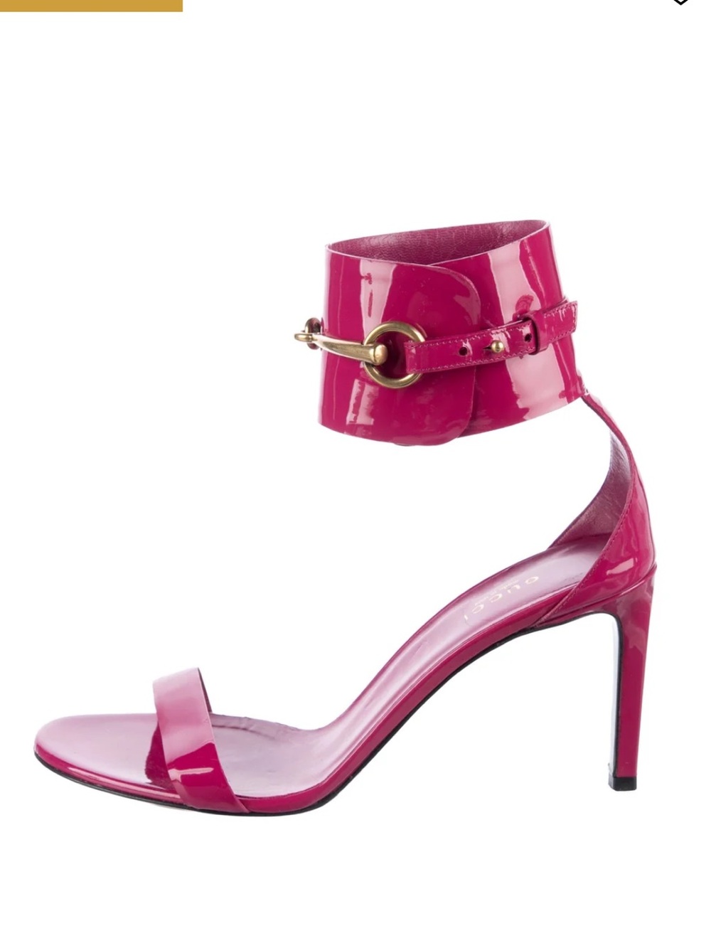 Authentic ICONIC GUCCI Ursula Horsebit
Ankle-Strap Sandals. Bright Bougainville